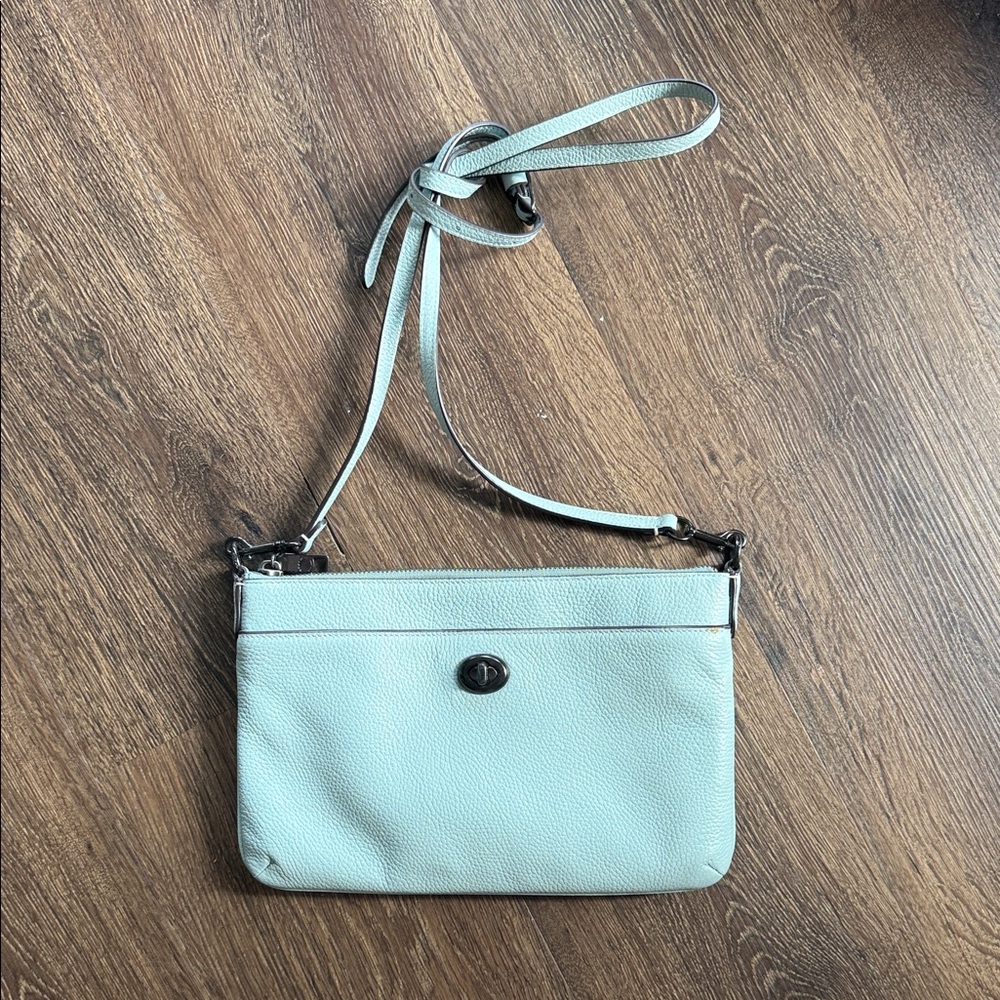 Coach Polly Polished Pebbled Leather Crossbody